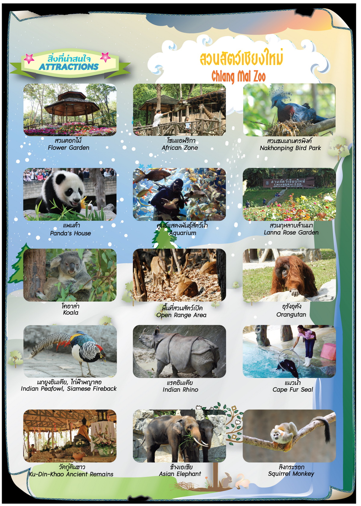 chiangmai zoo, chiang mai zoo, attractions in chiang mai